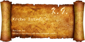 Krcho István névjegykártya